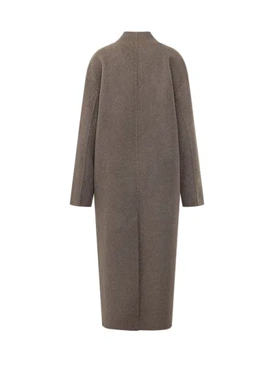 Loulou Studio Double-breasted Coat In Wool In Brown
