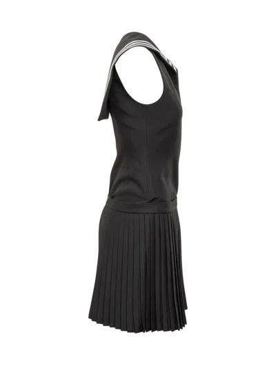 Coperni Black Short Dress With Sailor  Collar In Black