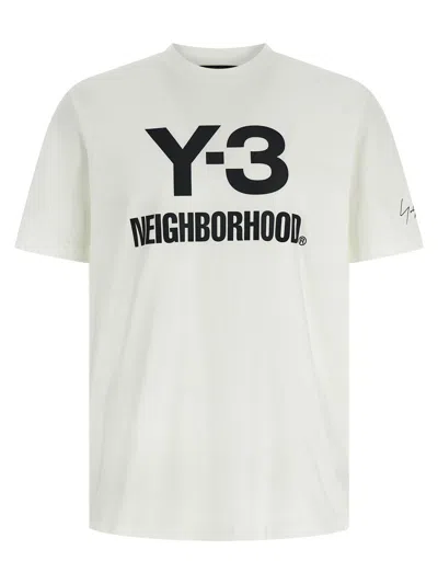 Y-3 Logo Printed Crew Neck T-shirt In White