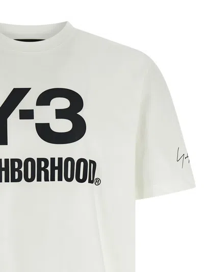 Y-3 Logo Printed Crew Neck T-shirt In White