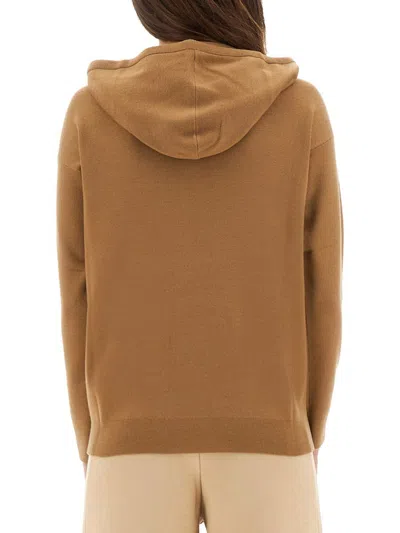 Max Mara "taddeus" Hooded Sweater In Brown