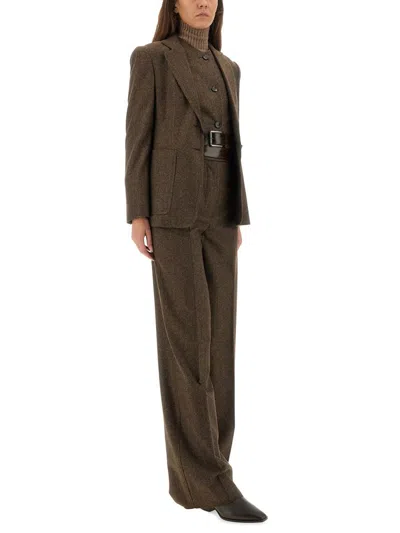 Max Mara High Waist Wide Leg Trousers Billy1234 In Brown