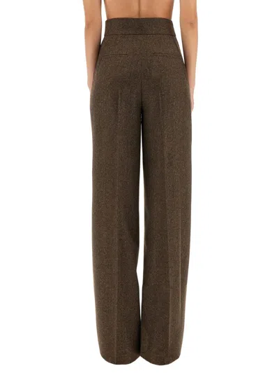 Max Mara High Waist Wide Leg Trousers Billy1234 In Brown