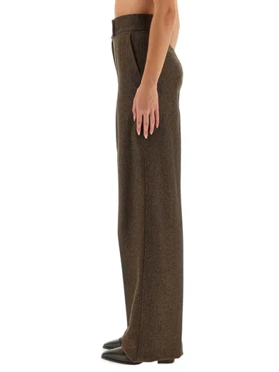 Max Mara High Waist Wide Leg Trousers Billy1234 In Brown