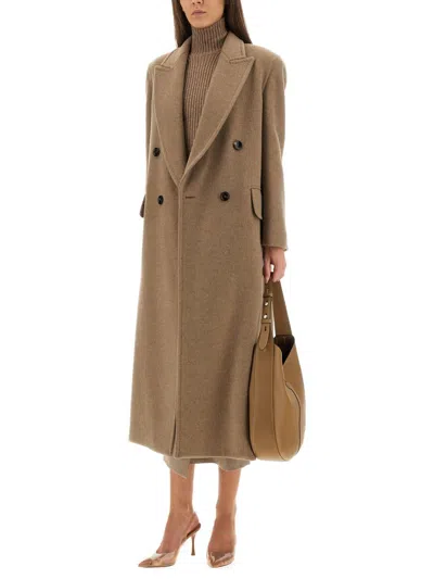 Max Mara "harmony12" Double-breasted Coat In Brown