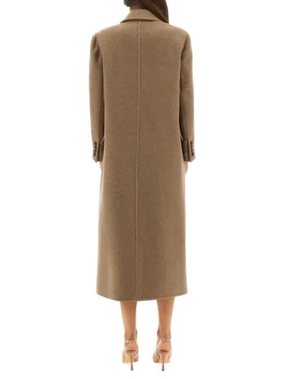 Max Mara "harmony12" Double-breasted Coat In Brown