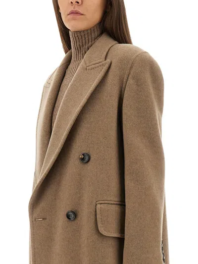 Max Mara "harmony12" Double-breasted Coat In Brown