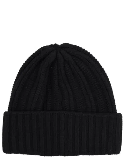 Max Mara Cashmere Cap With Logo In Black