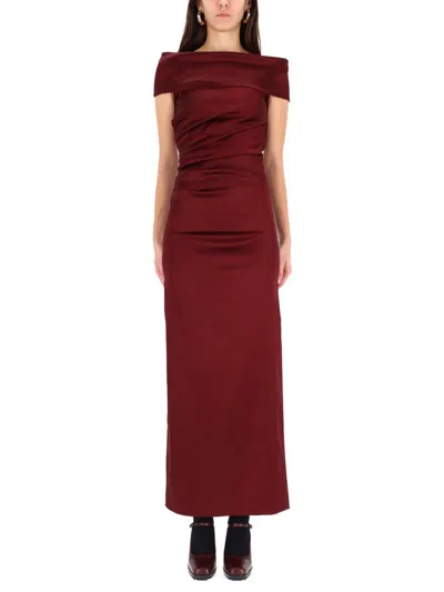 Max Mara Satin Dress In Red