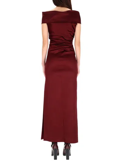Max Mara Satin Dress In Red