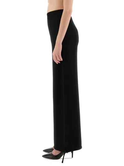 Max Mara Nigeria Wool Knit Baloon Pants Drawstrings On Hem Trousers Black In Black