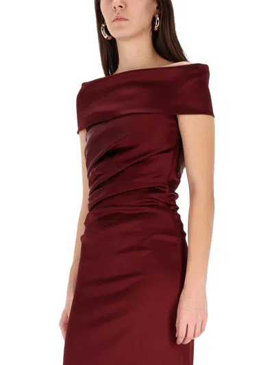Max Mara Satin Dress In Red