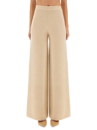 Max Mara Wide Pants "judy" In Neutral
