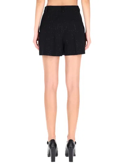 Max Mara Siberia Pleated Shorts Featuring Pockets In Black