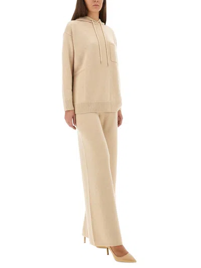 Max Mara Wide Pants "judy" In Neutral
