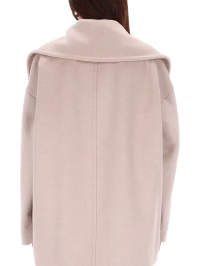 Max Mara Oversized Double-breasted Coat Large Lapels In Neutral