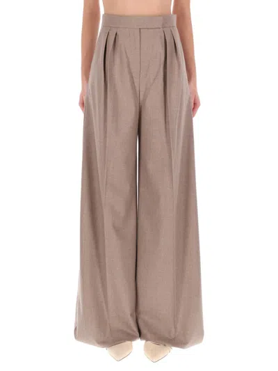 Max Mara High Waist Wide Leg Trousers Zulia In Brown