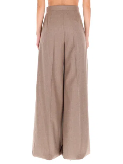 Max Mara High Waist Wide Leg Trousers Zulia In Brown