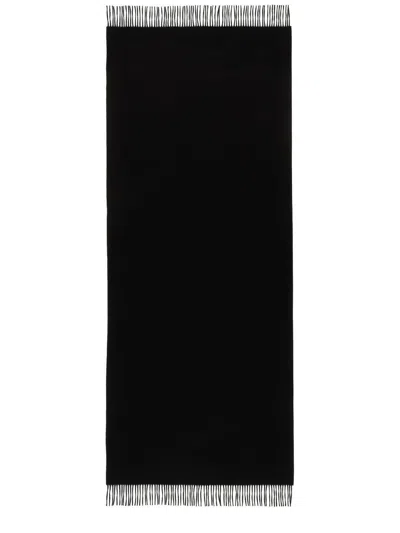 Max Mara Soft Touch Fringed Scarf In Black
