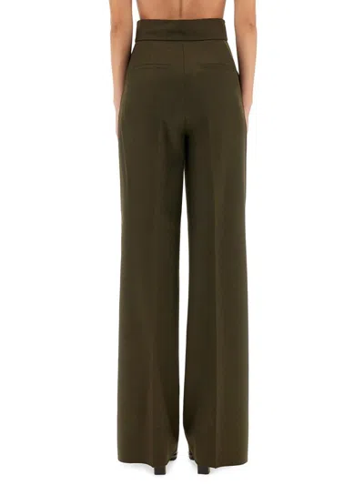 Max Mara Wide Leg High Waist Trousers Arturo In Green