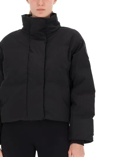 Canada Goose Cropped Black Jacket In Black