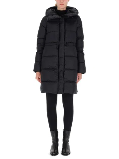 Canada Goose Knee-length Black Puffer Coat In Multi