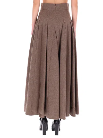 Max Mara Bellico Wool Maxi Skirt In Animal Print