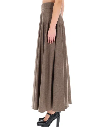 Max Mara Bellico Wool Maxi Skirt In Animal Print