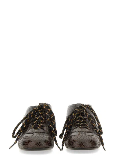Dries Van Noten Women Leather Slip-on Mules In Brown