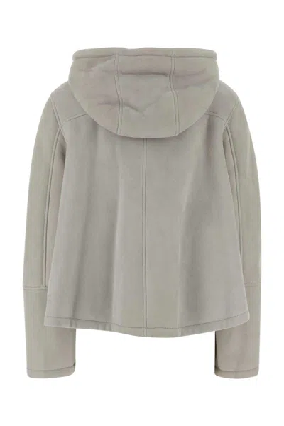 Loewe Suede Hooded Jacket Long Sleeves In Multi