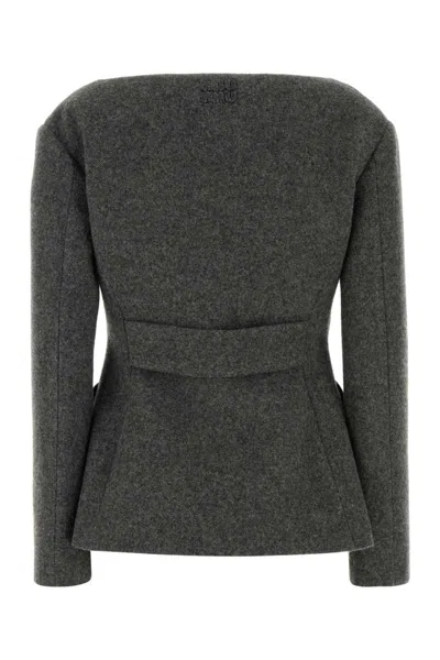 Miu Miu Tailored Wool Blazer Featuring Peplum Detail In Multi