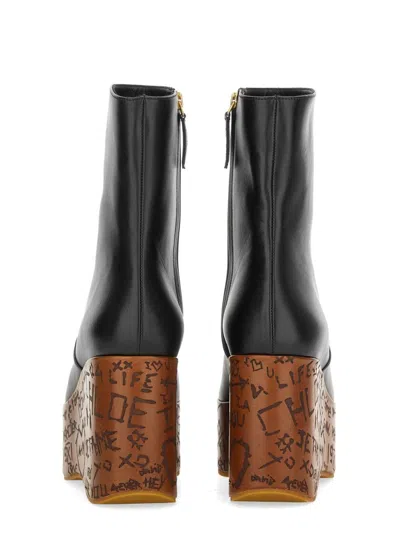 Chloé Graphic Print Ankle Boots With Platform Sole In Animal Print