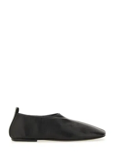 Dries Van Noten Pointed Toe Black Leather Loafers In Multi