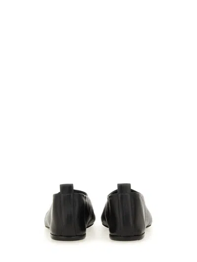 Dries Van Noten Pointed Toe Black Leather Loafers In Multi