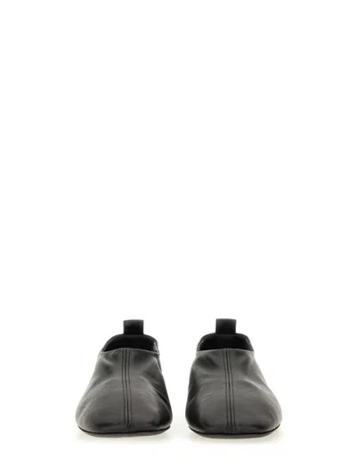 Dries Van Noten Pointed Toe Black Leather Loafers In Multi