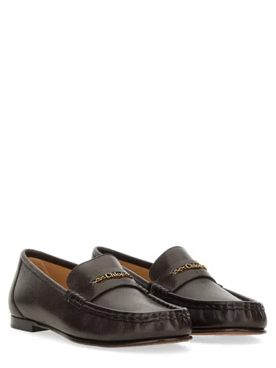 Chloé Women Leather Loafer In Brown