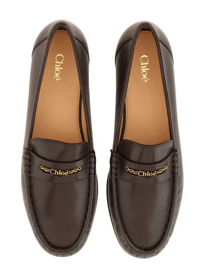 Chloé Women Leather Loafer In Brown