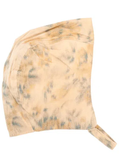 Ganni Women Cap With Print In Neutral