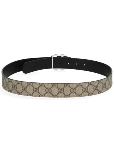 Gucci Reversible Belt "gg Marmont" In Gray