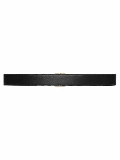 Gucci Thin Belt "gg" Marmont In Black