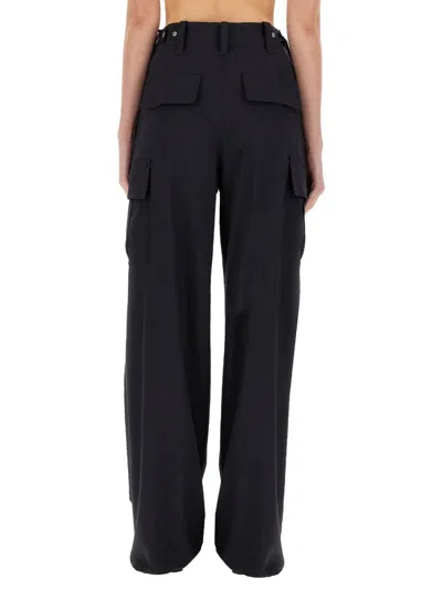 Bottega Veneta High Waist Cargo Trousers Featuring Pockets In Black