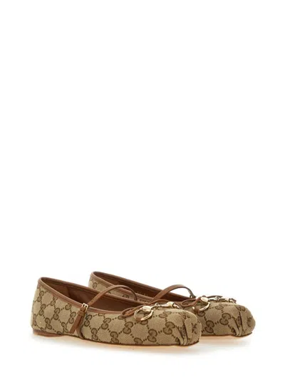 Gucci Ballerina With Clamp In Nude