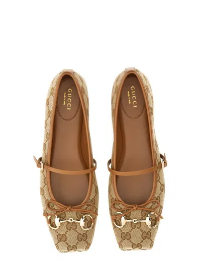 Gucci Ballerina With Clamp In Nude