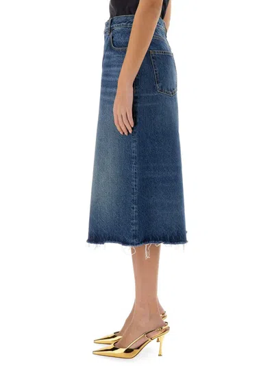Chloé Patchwork Denim Bermuda Shorts In Blue