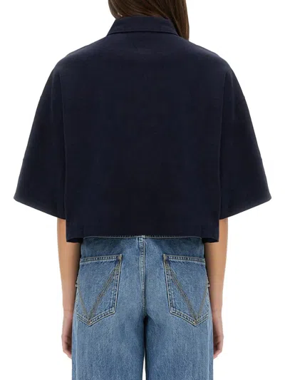 Bottega Veneta Cotton Pique Polo Shirt In Black