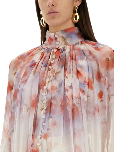 Zimmermann Smock Blouse "crush" In Multi