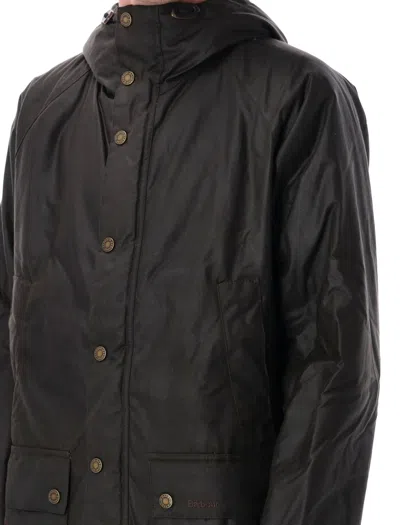 Barbour Bedale Waxed Parka In Brown