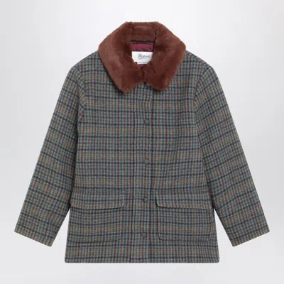 Bonpoint Joao Quilted Wool Coat With Checked Pattern