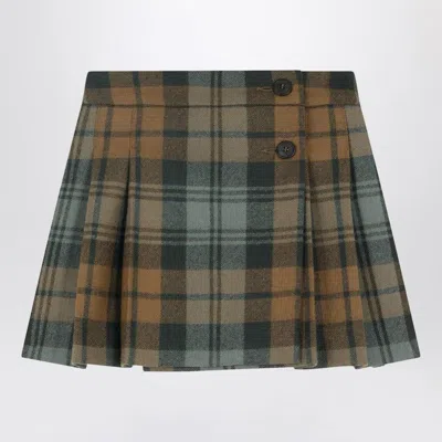 Bonpoint Talissa Kilt Skirt In Wool With Check Pattern