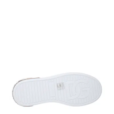 Dolce & Gabbana Portofino Leather Sneakers In White